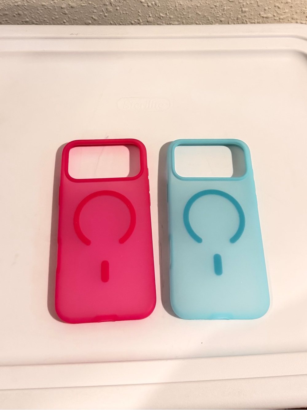 iPhone 17 pro max Pink and Light Blue Silicone MagSafe-Compatible Phone Cases